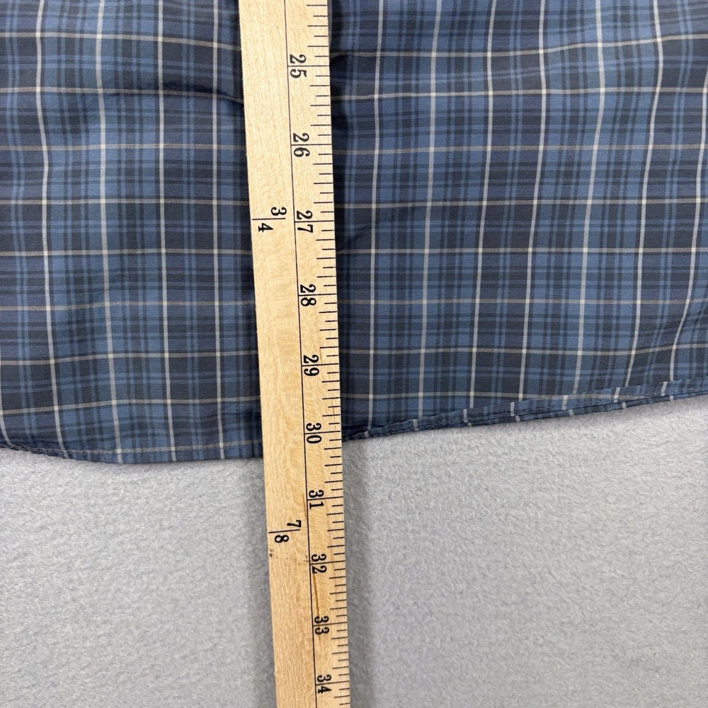 Eddie Bauer Mens 2XL Button Down Shirt Blue Plaid Wrinkle Free Relaxed Fit - Picture 4 of 7